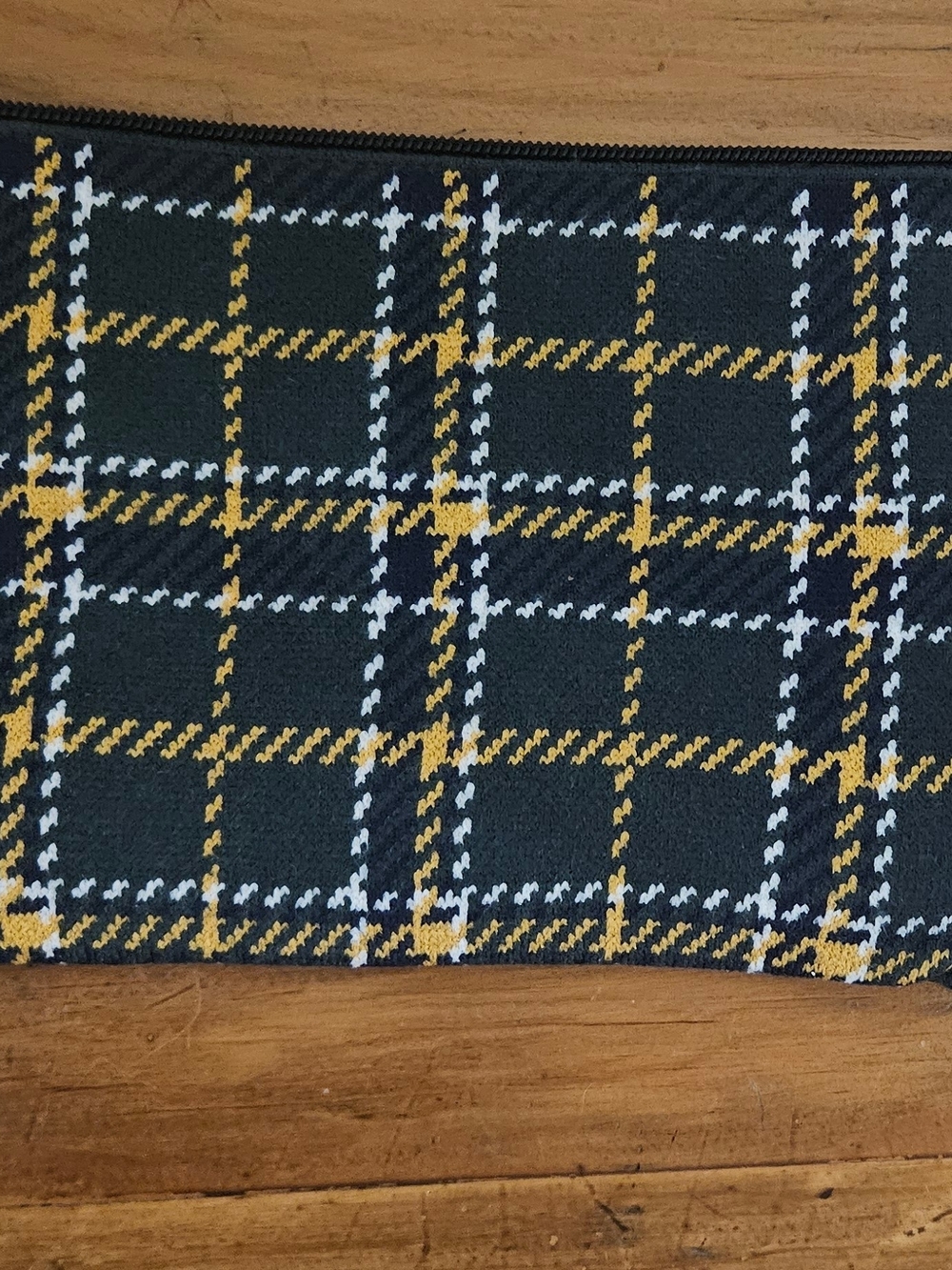Plaid Pouch in Black & Yellow Like New